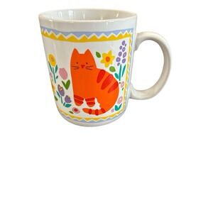 VTG Hallmark Greeting Cards Orange &‎ Red Cats Flowers Coffee Mug Kitty Cat Lady
